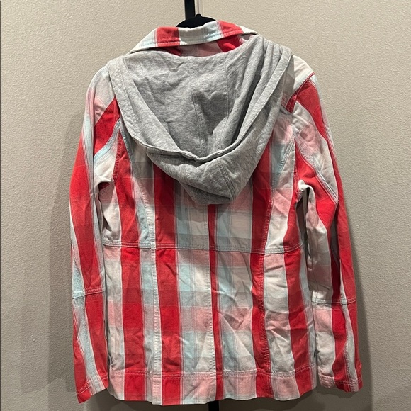 Hurley Red and White Plaid Utility Jacket - Picture 3 of 3